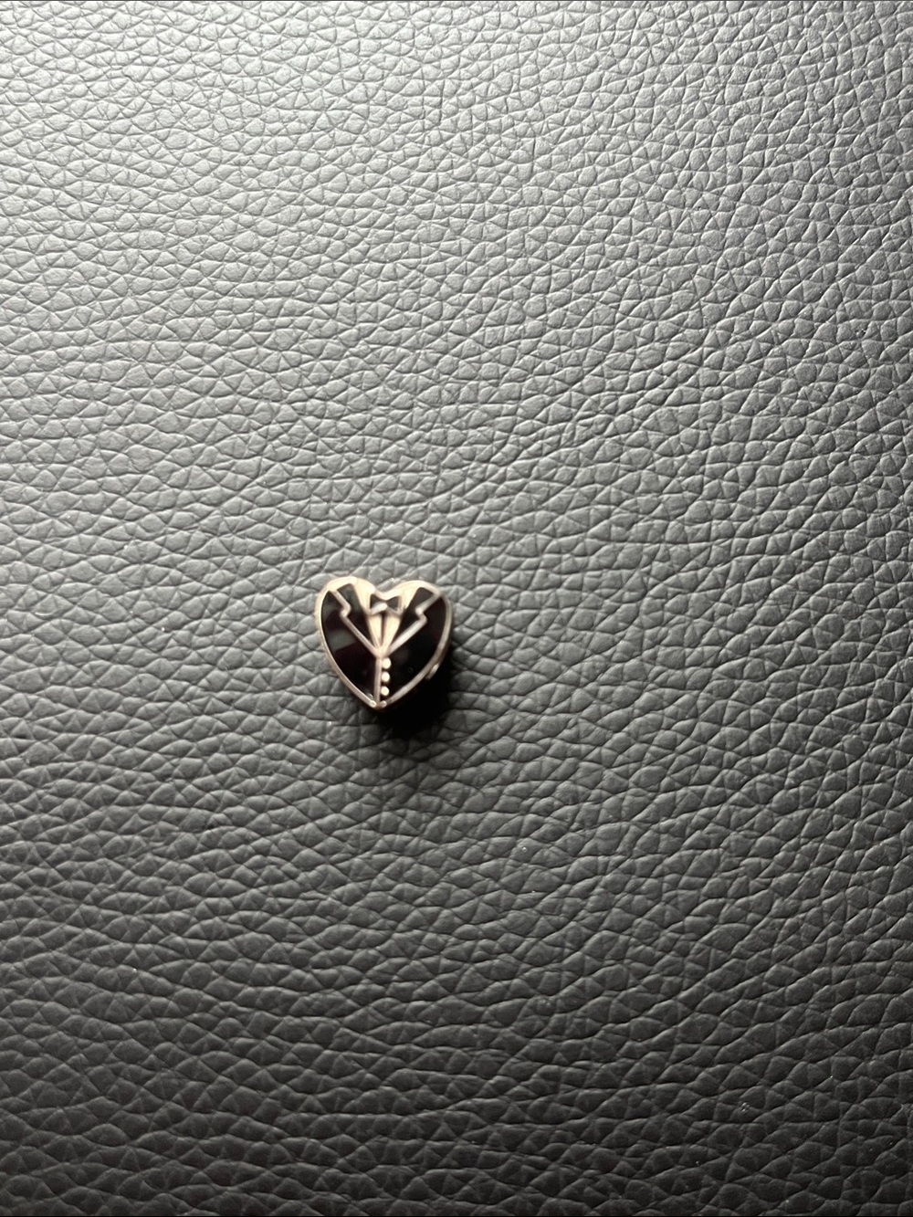 Pandora Black and Gold Heart Cufflink with Tuxedo Motif
